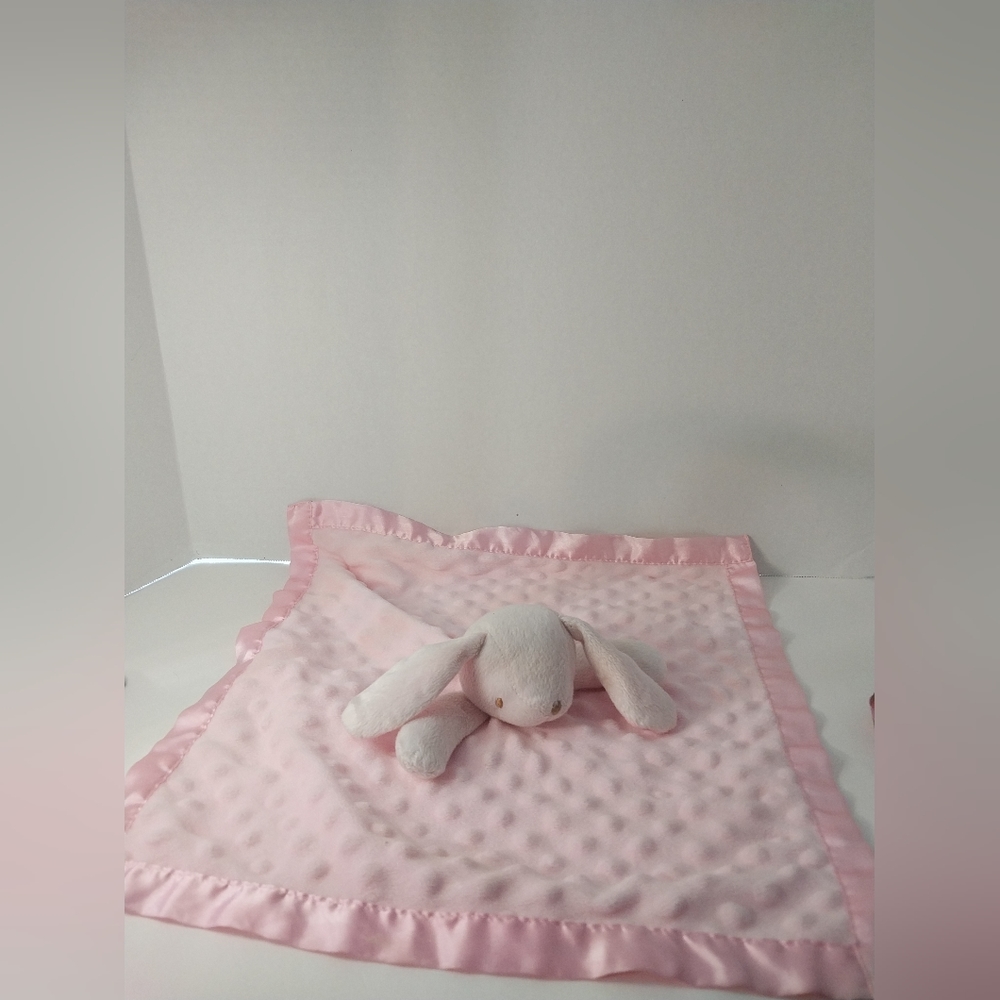Pink and White Easter Bunny Rabbit Lovey #L-3